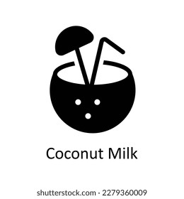 Coconut Milk Vector       Solid Icons. Simple stock illustration stock