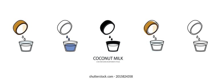 icono de tipo vector de leche de coco 