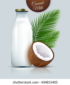 Coconut milk for your design. Vector illustration