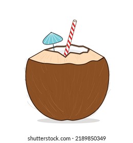 coconut. coconut milk.coconut drink. coconut brown vector logo icon design illustration wallpaper background