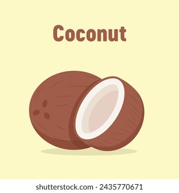 Coconut Modern Vector Icon Illustration