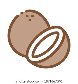 coconut nut icon vector. coconut nut sign. color symbol illustration