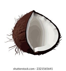 Coconut nutritious fruit and milk icon isolated