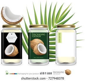 Coconut Oil Bottle Illustration