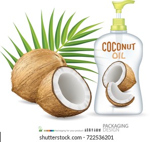 Coconut Oil Bottle Skin Care.illustration