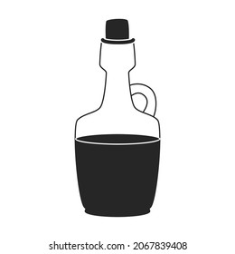 Coconut oil bottle vector icon.Black vector icon isolated on white background coconut oil.