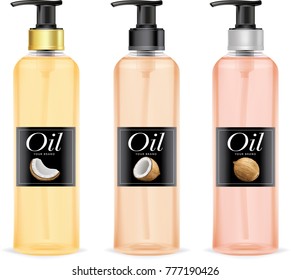 coconut oil bottle.illustration vector