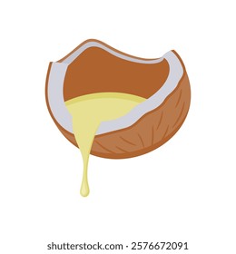 Coconut Oil, Cosmetics Vector Illustration Isolated