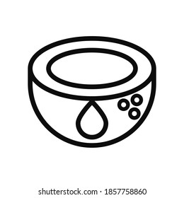 Coconut oil editable vector line icon isolated on white background 