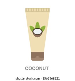 Coconut oil flat icon on white transparent background. You can be used coconut oil icon for several purposes.