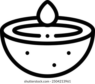coconut oil icon. Thin Linear Style Design Isolated On White Background