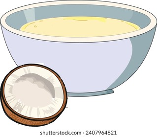 Coconut oil isolated on white background