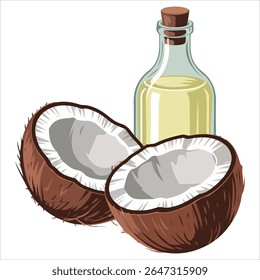 Coconut oil jar isolated vector illustration on white background