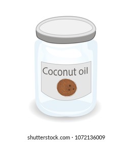 Coconut oil in a jar vector illustration isolated on a white background