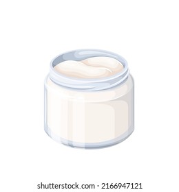 Coconut oil in jar vector illustration.