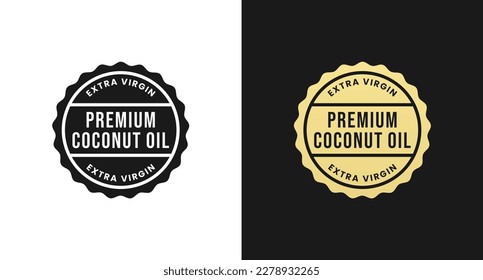 Coconut Oil Label or Coconut Oil Seals Vector Isolated in Flat Style. Best Coconut Oil Label Vector for product design element. Simple Coconut Oil Seal Vector for product packaging design element.