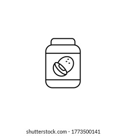Kokosöl einfache, dünne Linie Symbol, Vektorgrafik