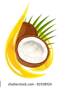 Coconut Oil. Stylized Drop. Vector Illustration.