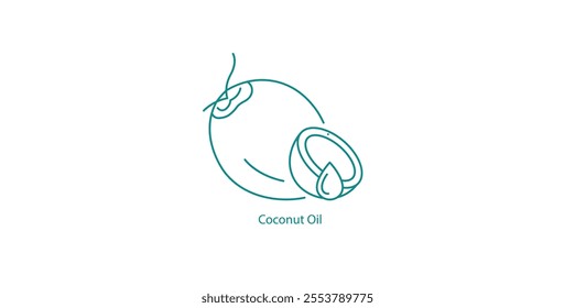 Coconut Oil Tropical Aroma Vector Icon