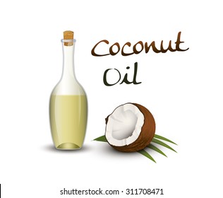 Coconut Oil. Vector Illustration.