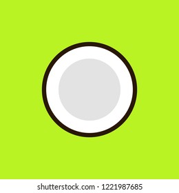 Coconut on a light green background