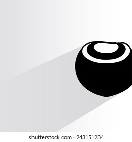 coconut on white background, flat and shadow theme