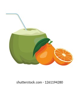 coconut with oranges