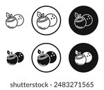 Coconut outlined icon vector collection.