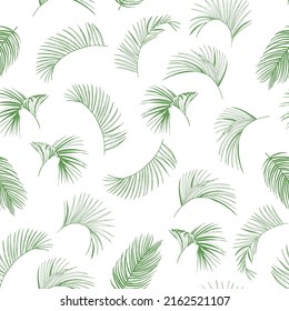 Coconut Palm leaves vector seamless pattern