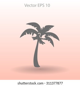 Coconut palm tree black vector illustration