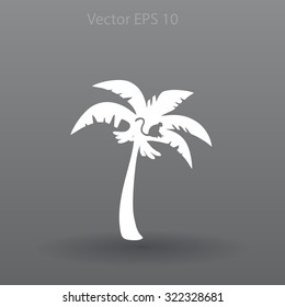 Coconut palm tree black vector illustration