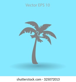 Coconut palm tree black vector illustration