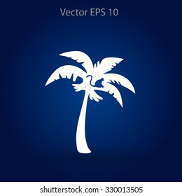 Coconut palm tree black vector illustration