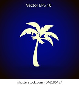 Coconut palm tree black vector illustration