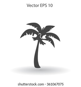 Coconut palm tree black vector illustration