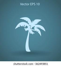Coconut palm tree black vector illustration