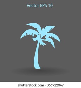 Coconut palm tree black vector illustration