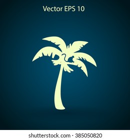 Coconut palm tree black vector illustration