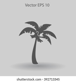 Coconut palm tree black vector illustration