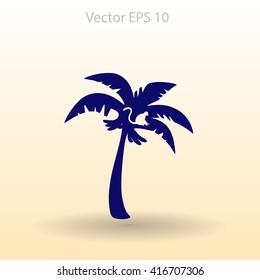 Coconut palm tree black vector illustration