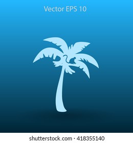 Coconut palm tree black vector illustration