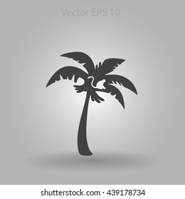 Coconut palm tree black vector illustration