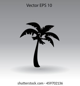 Coconut palm tree black vector illustration