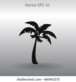 Coconut palm tree black vector illustration