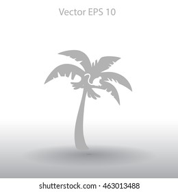 Coconut palm tree black vector illustration