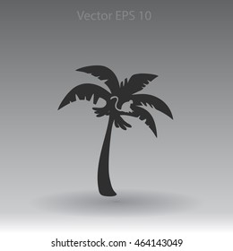 Coconut palm tree black vector illustration