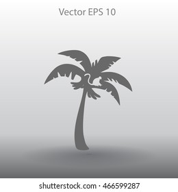 Coconut palm tree black vector illustration