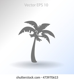 Coconut palm tree black vector illustration