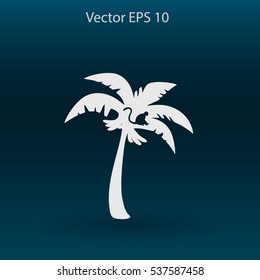 Coconut palm tree black vector illustration