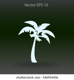 Coconut palm tree black vector illustration